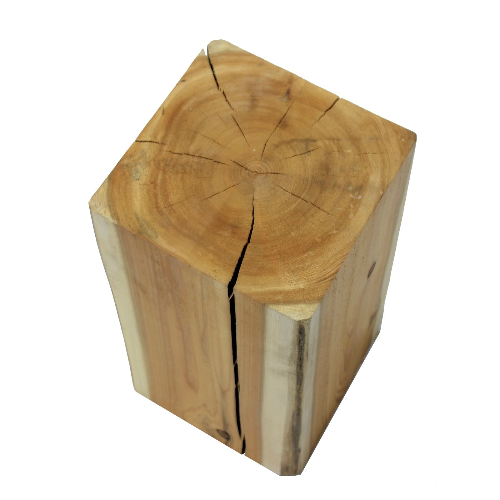 Loon Peak Windgap 16'' Tall Solid Wood Drum End Table
